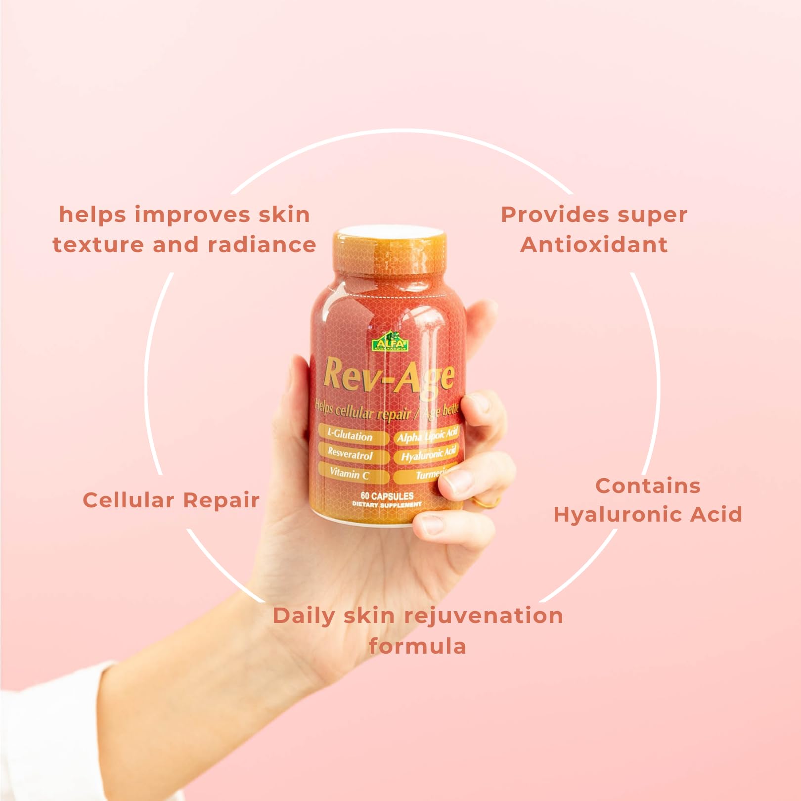 ALFA VITAMINS Rev-Age Cellular Repair Supplement for Anti-Aging & Immune System Support - 60 Capsules ALFA VITAMINS buy supplements canada