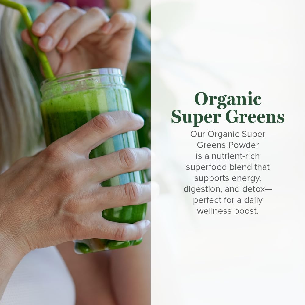 Global Healing Organic Super Greens Powder Blend - Greens Superfood Powder with 15 Raw Whole Sprouts - Delicious Green Juice Smoothie Mix for Daily Nutrition - Non-GMO, Gluten-Free Greens Supplements Global Healing Center buy supplements canada