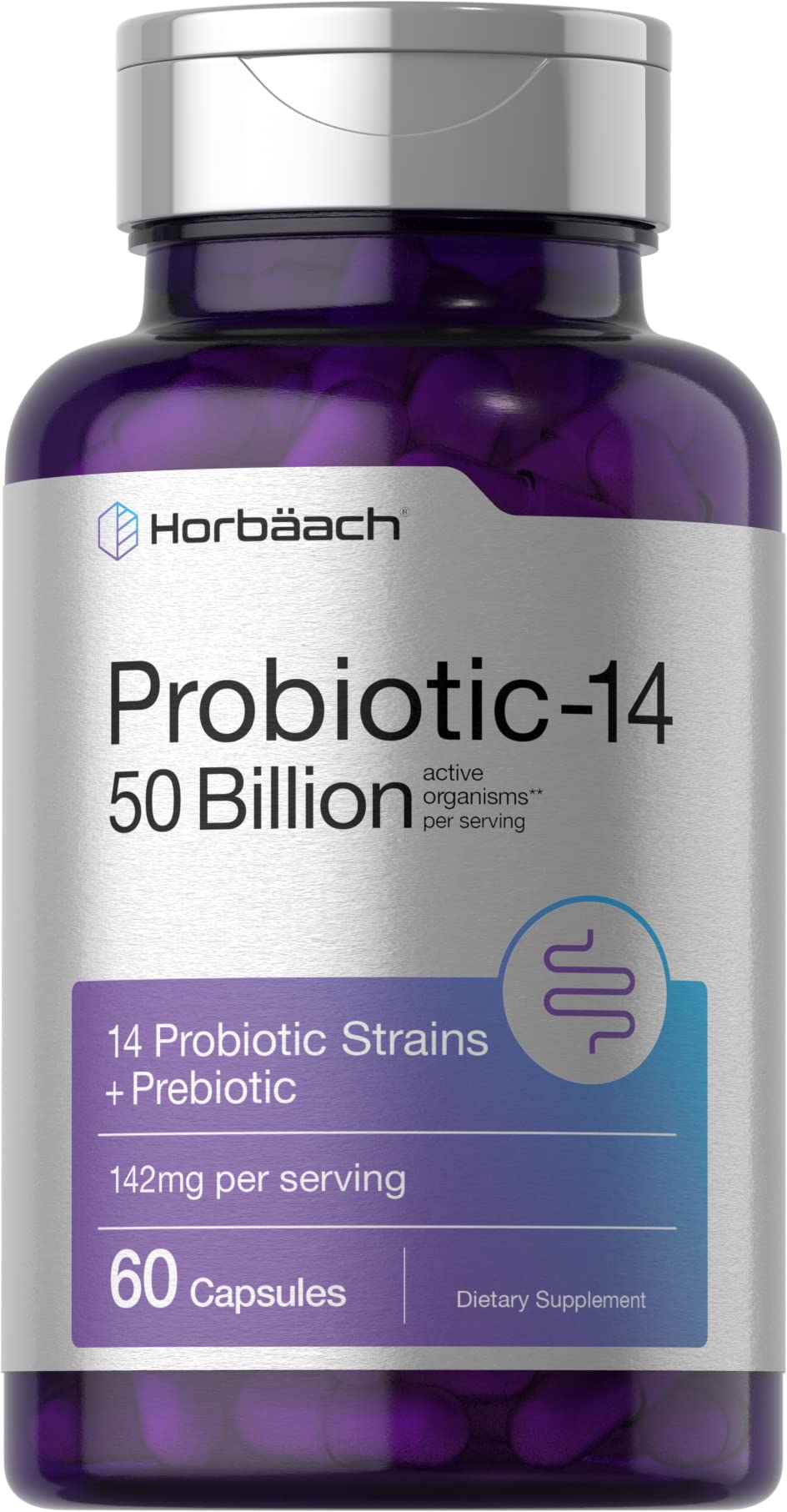 Horbäach Probiotics with Prebiotics | 60 Capsules | 50 Billion Active Organisms | Non-GMO Horbäach buy supplements canada