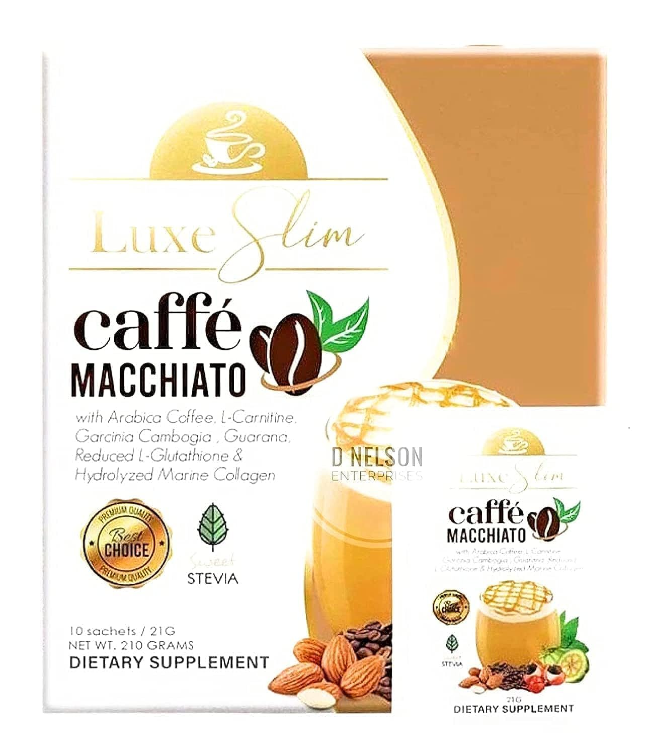 Luxe Slim Cafe Macchiato with Hydrolyzed Collagen & Glutathione, 21g x 10 Sachets, 0.74 Ounce Luxe Slim buy supplements canada