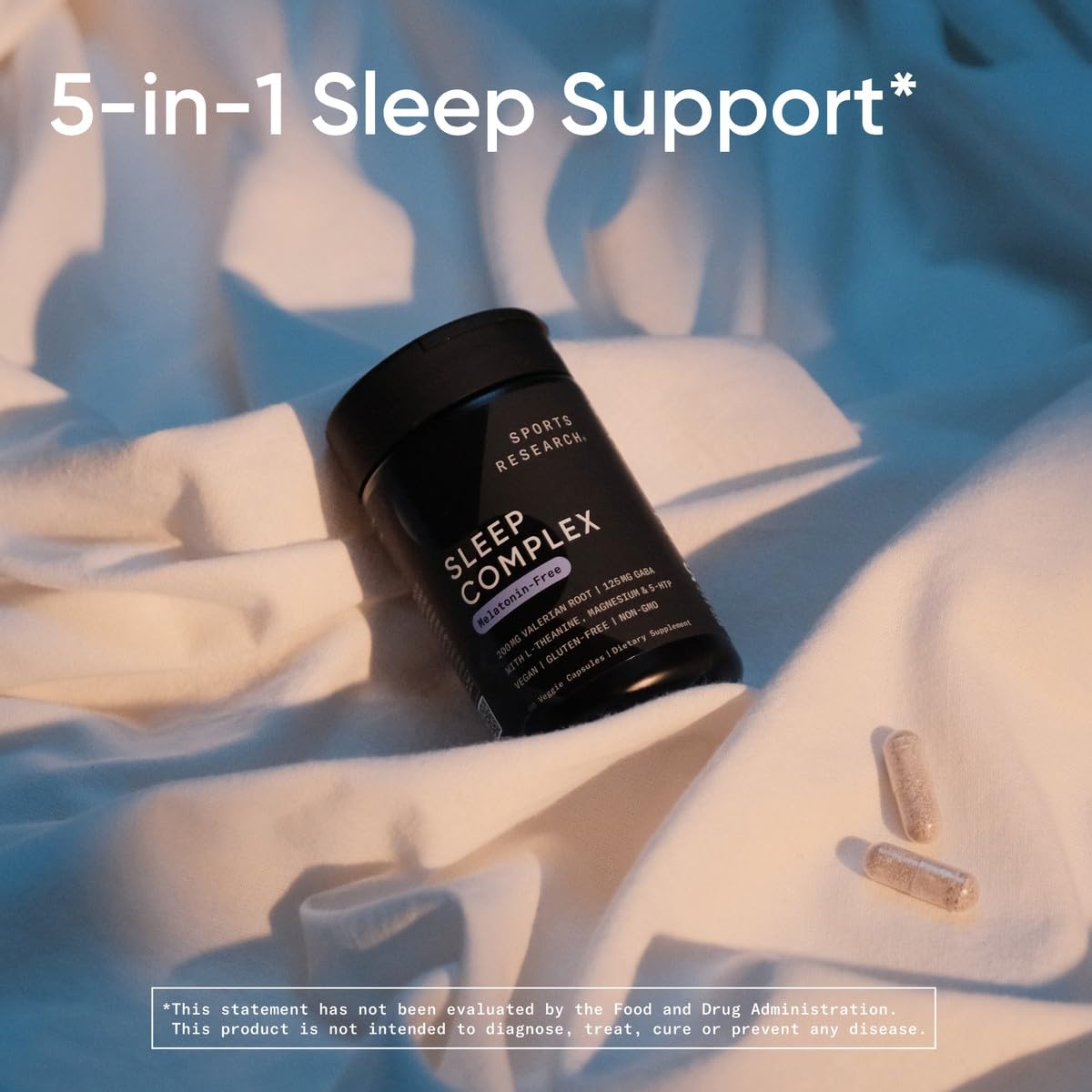 Sports Research® Sleep Complex- Melatonin-Free Vegan Capsules - with Valerian Root, GABA, L-Theanine, Magnesium & 5-HTP - 30 Servings Sports Research buy supplements canada