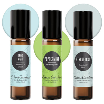 Edens Garden Essential Oil Roll-On Set (Good Night, Peppermint, Stress Less)- Aromatherapy Roller Edens Garden buy supplements canada