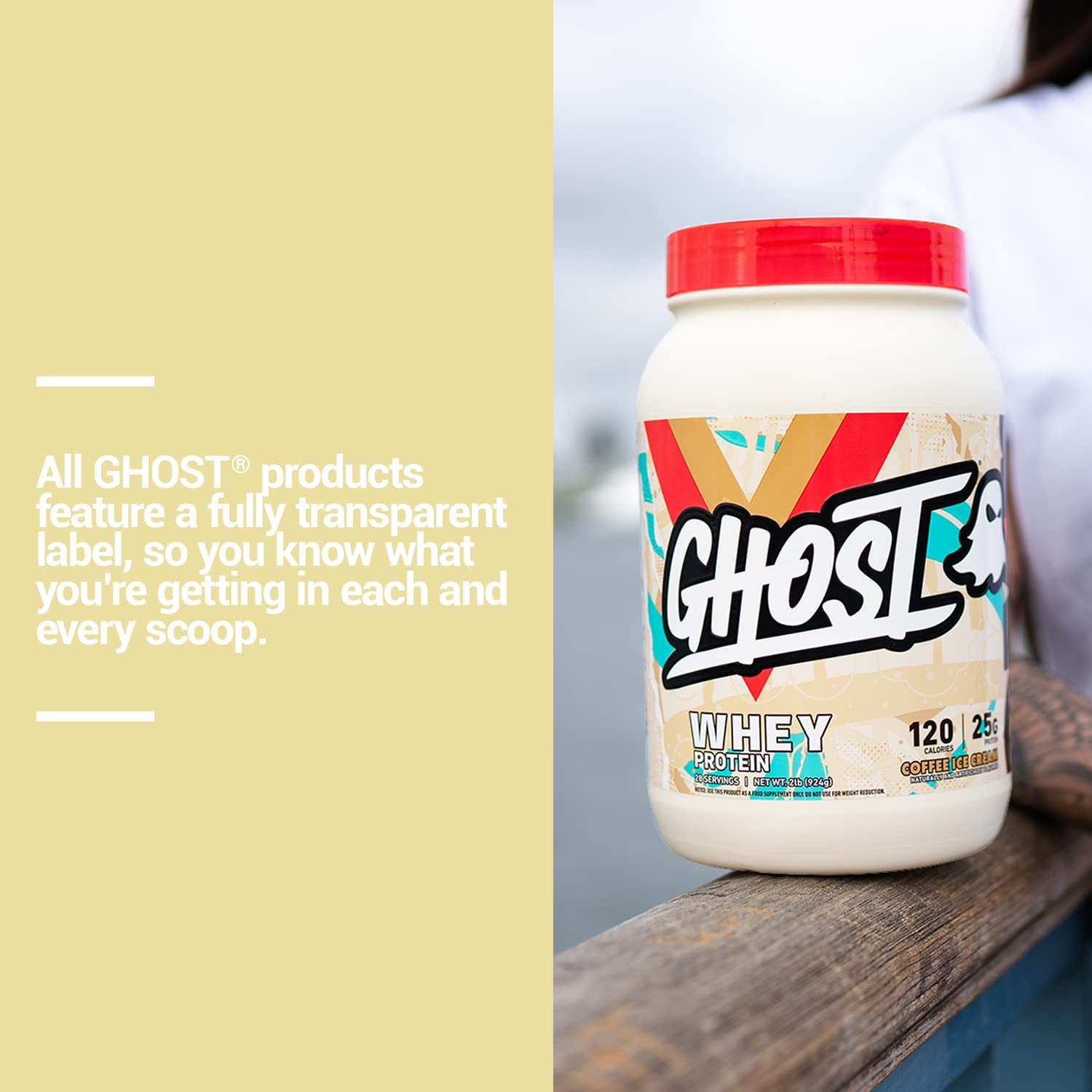 GHOST Whey Protein Powder, Coffee Ice Cream - 2LB Tub, 25G of Protein - Flavored Isolate GHOST buy supplements canada