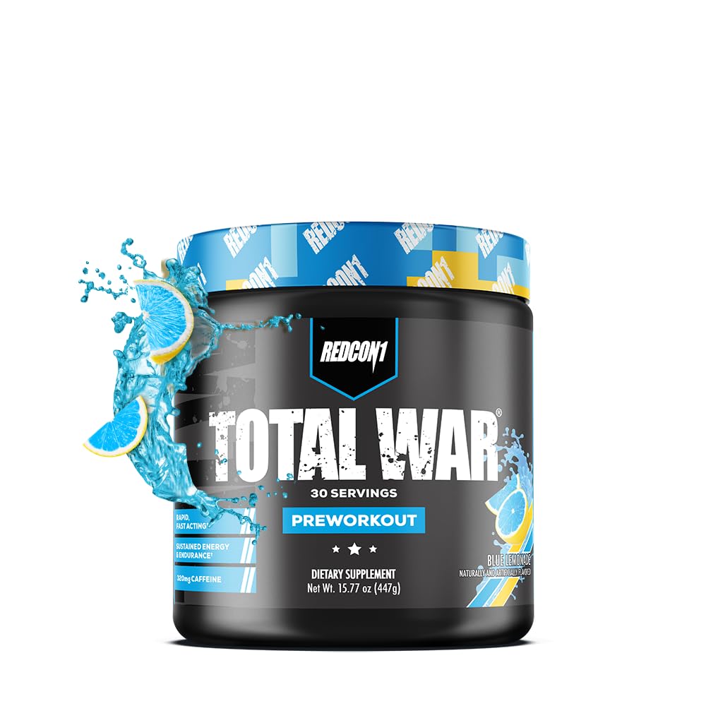 REDCON1 Total War Pre Workout Powder, Blue Lemonade - Beta Alanine + Citrulline Malate REDCON1 buy supplements canada