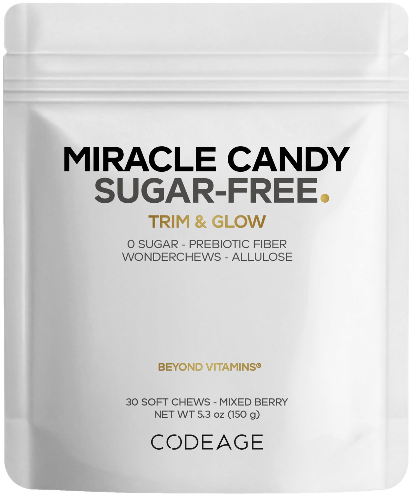 Codeage Miracle Candy Sugar-Free Candies, Mixed Berry Soft Chews – Allulose, Prebiotic Fiber – Low-Calorie Wonderchews – 0g Sugar Soft Chews - 30 Count Codeage buy supplements canada