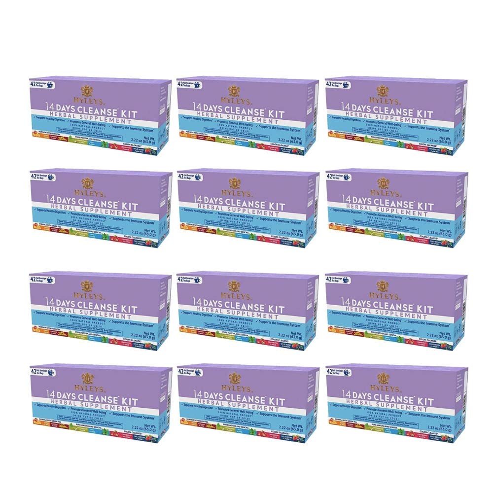 12 Pack of Hyleys Wellness 14 Days Cleanse Kit - 42 Tea Bags (100% Natural, Sugar Free HYLEYS buy supplements canada