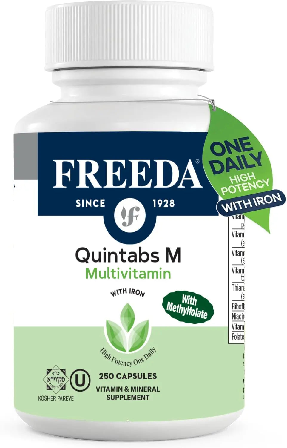 FREEDA Multivitamin One Daily – Quintabs-M with Iron – Kosher Multi Vitamins Supplements for Women Health - Multivitamins for Women & Iron FREEDA buy supplements canada