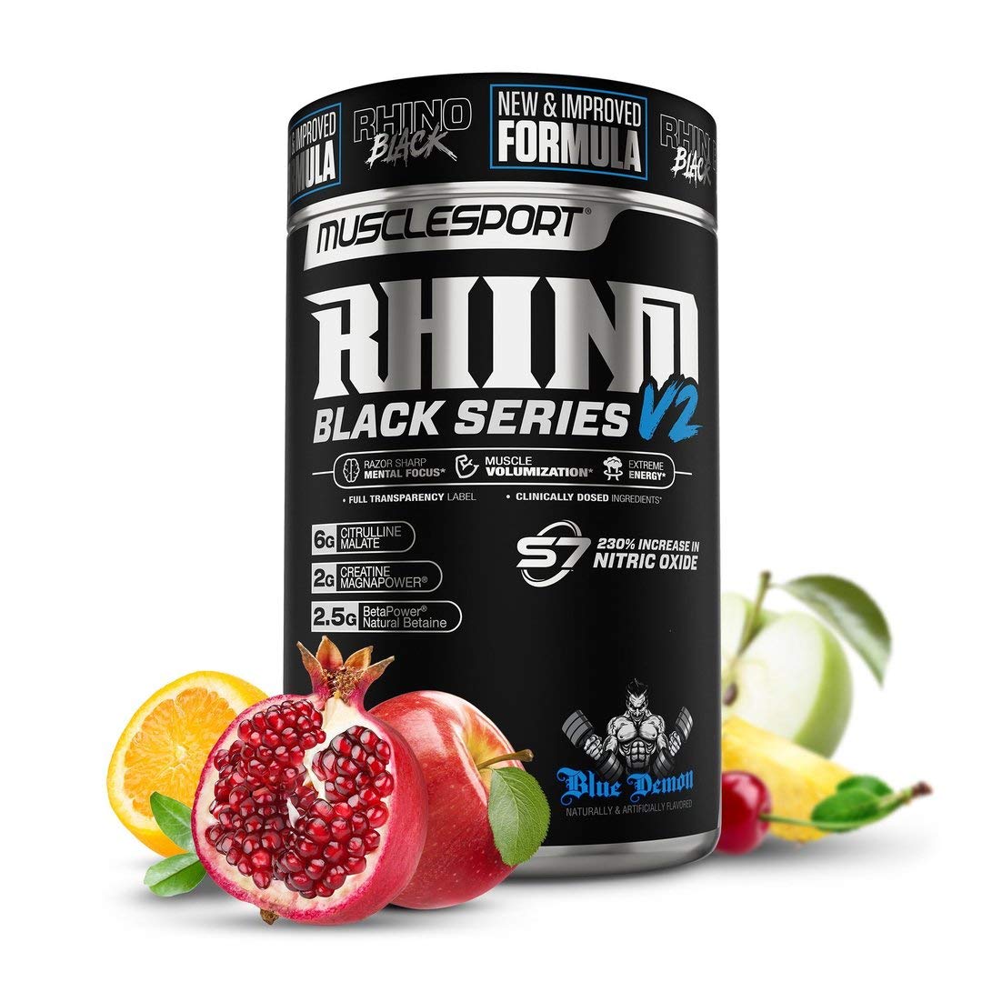 Rhino Black Pre Workout V2 - Preworkout Powder Supplement for Men & Women Musclesport buy supplements canada