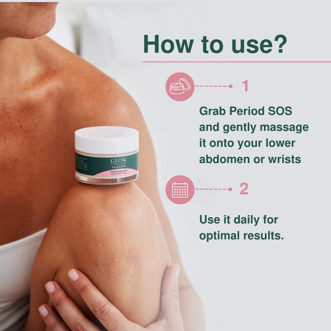 Glow Botanica | Period SOS - Real Wild Yam Cream for PMS Symptom Relief - Topical Supplement Glow Botanica buy supplements canada
