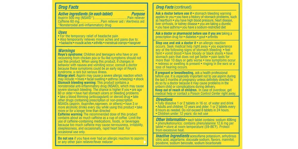 Blowfish for Headaches | Maximum Strength Effervescent Pain Relief Tablets – Treats Headaches Fast, 2X Faster Than Pills – Lemon Flavor (2 Pack) Blowfish buy supplements canada