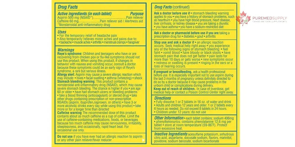 Blowfish for Headaches | Maximum Strength Effervescent Pain Relief Tablets – Treats Headaches Fast, 2X Faster Than Pills – Lemon Flavor (2 Pack) Blowfish buy supplements canada