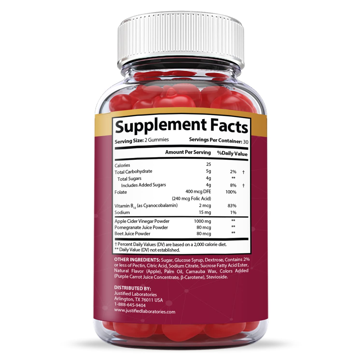 Justified Laboratories Great Results Keto ACV Gummies 1000MG with Pomegranate Juice Justified Laboratories buy supplements canada