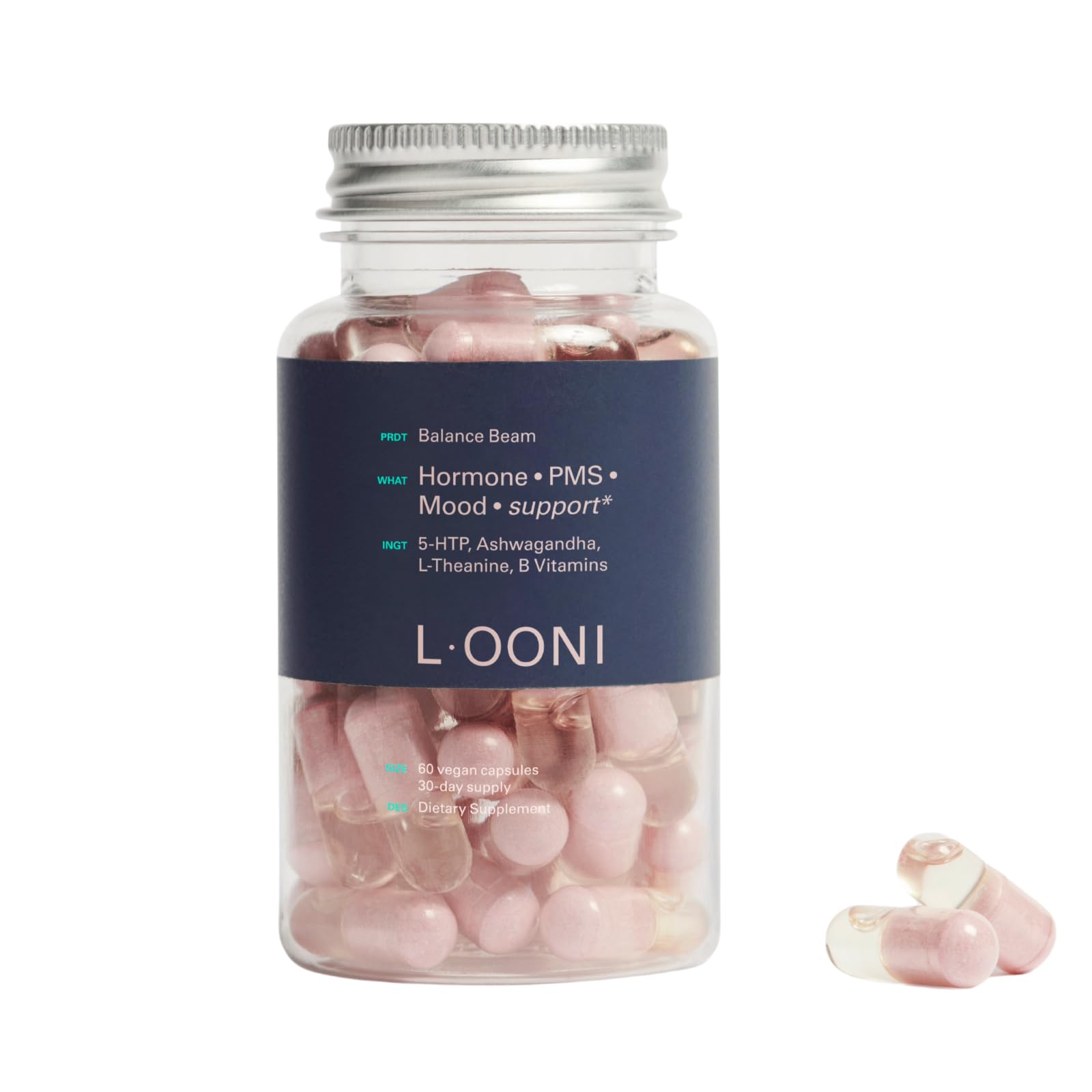 LOONI PMS Relief Balance Beam Supplement for Women – Hormone Balance for Menopause, B12, Omega-6, Zinc & Nootropics – Supports Mood Swings, Cramps, Cravings – 60 Vegan Capsules L·OONI buy supplements canada