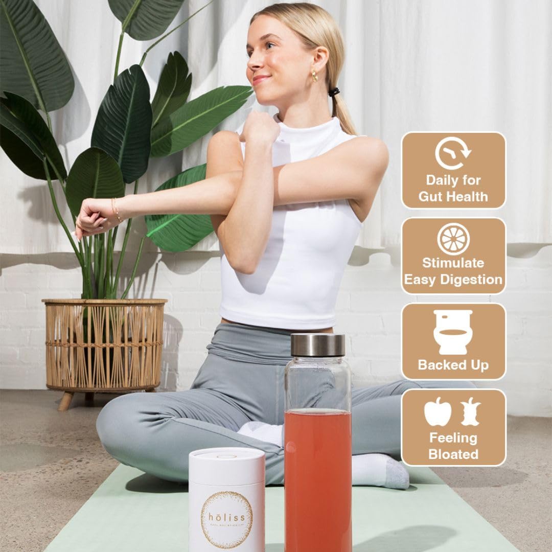 HOLISS Daily Gut Health Kit – 6-in-1 All Natural Supplement, Bloat & Gas Aid, GI Lining Repair, IBS Support – Lemon Balm, L-Glutamine, PepZinGI, Mixed Berry, 30 Servings, Electric Mixer & Spoon HOLISS buy supplements canada