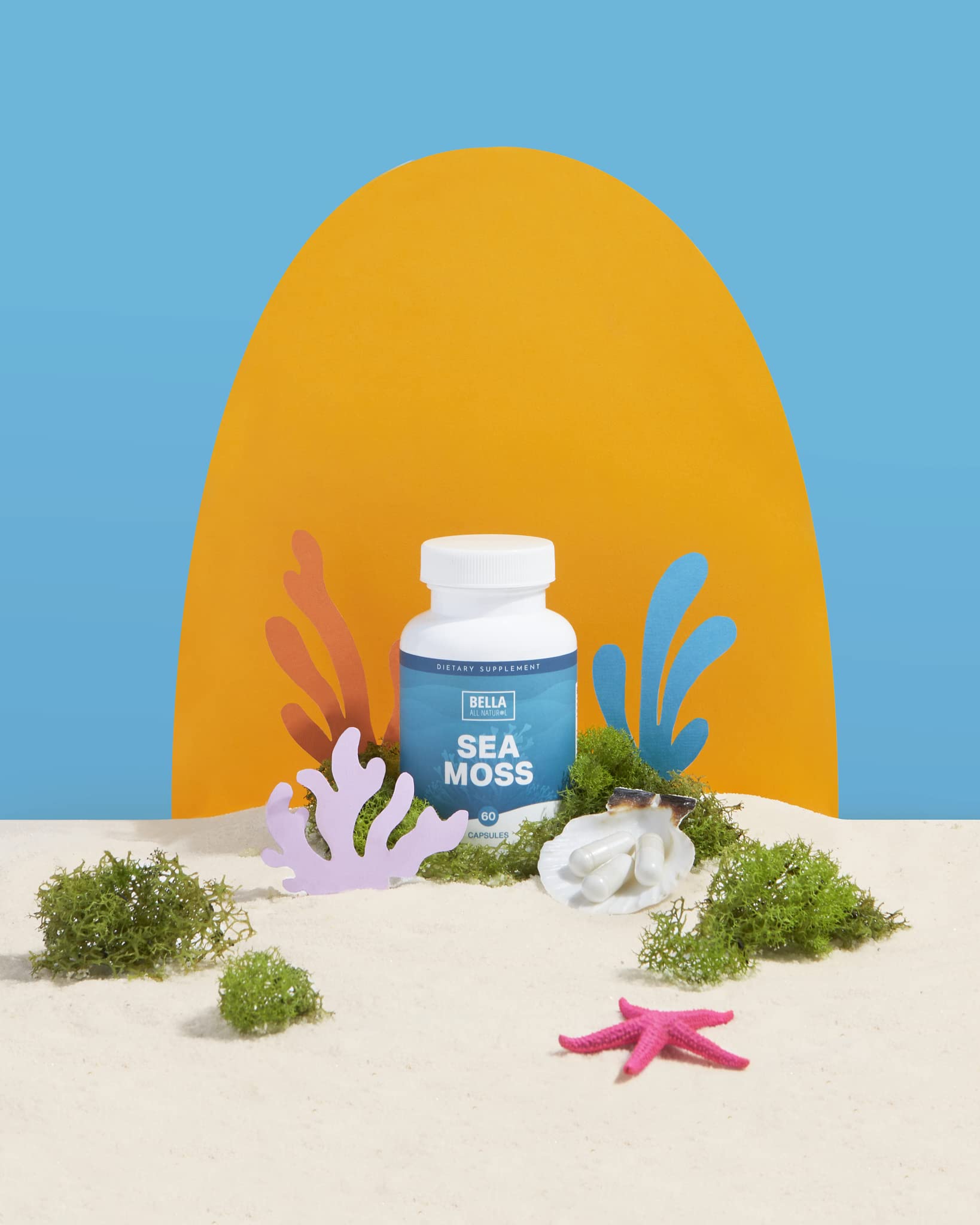 Bella All Natural Sea Moss Vitamins | Pure Sea Moss | Irish Sea Moss, 60 Capsules Bella All Natural buy supplements canada