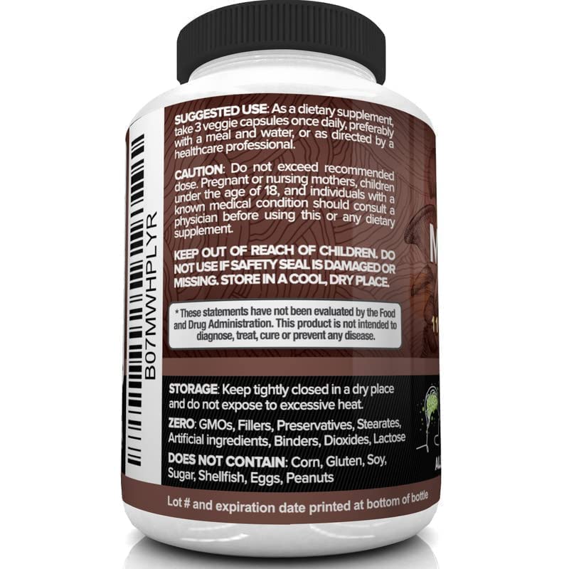 Nutrivein Mushroom Supplement - 2600mg - 90 Capsules - 11 Organic Mushrooms Nutrivein buy supplements canada