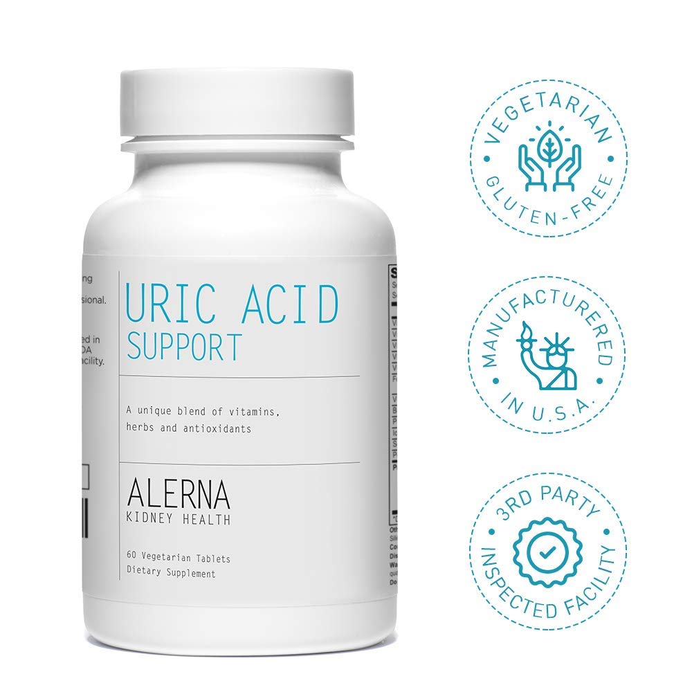 Alerna Kidney Health Uric Acid Support Supplement – Tart Cherry, Celery Seed, Turmeric, Quercetin – 60 Vegetarian Tablets (Pack of 3) Alerna Kidney Health buy supplements canada