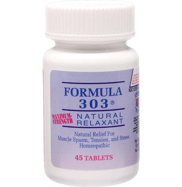 Dee CEE Labs Formula 303 Maximum Strength Tablets, 45 Tablets; All-Natural containing Magnesium for Sore Muscles, Passion Flower, and Valerian Root Dee Cee Laboratories buy supplements canada