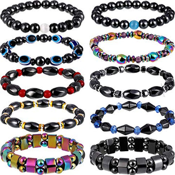 Hicarer 10 Pieces Magnetic Hematite Bracelets for Men Women Magnetic Bracelet Rock Hicarer buy supplements canada