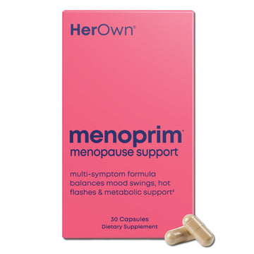 Her Own Menoprim, Menopause Support, Female Hormonal Balance Capsules for Night Sweats, Hot Flashes & Mood Swing Support, Bergamot Orange & Black Cohosh Root, 60 Capsules her own buy supplements canada