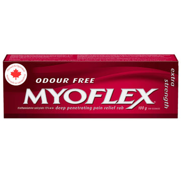 Myoflex Pain Relief Rub | Odourless | Provides Deep Penetrating Relief of Muscle Soreness & Joint Pain | Menthol Free | Stain Free | Non-Greasy | Great for Ages 2+ | 100 Grams (Extra Strength) Myoflex buy supplements canada