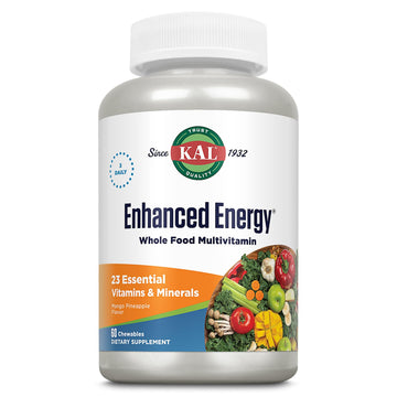 KAL Enhanced Energy Supplements, Whole Food Chewable Multivitamin with Iron, 3 Daily, 23 Essential Vitamins and Minerals, Super Foods, Enzymes, Mango Pineapple Flavor, 60-Day Guarantee, 20 Serv, 60ct KAL buy supplements canada