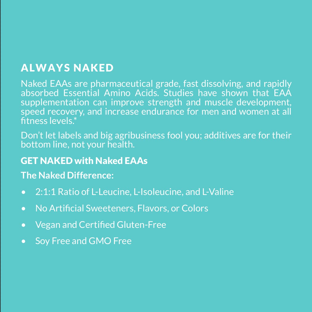 NAKED EAAs Amino Acids Powder - 50 Servings - Vegan Unflavored Essential Amino Acids 500 Grams - Instantized All Natural EAAs Powder Supplement NAKED buy supplements canada