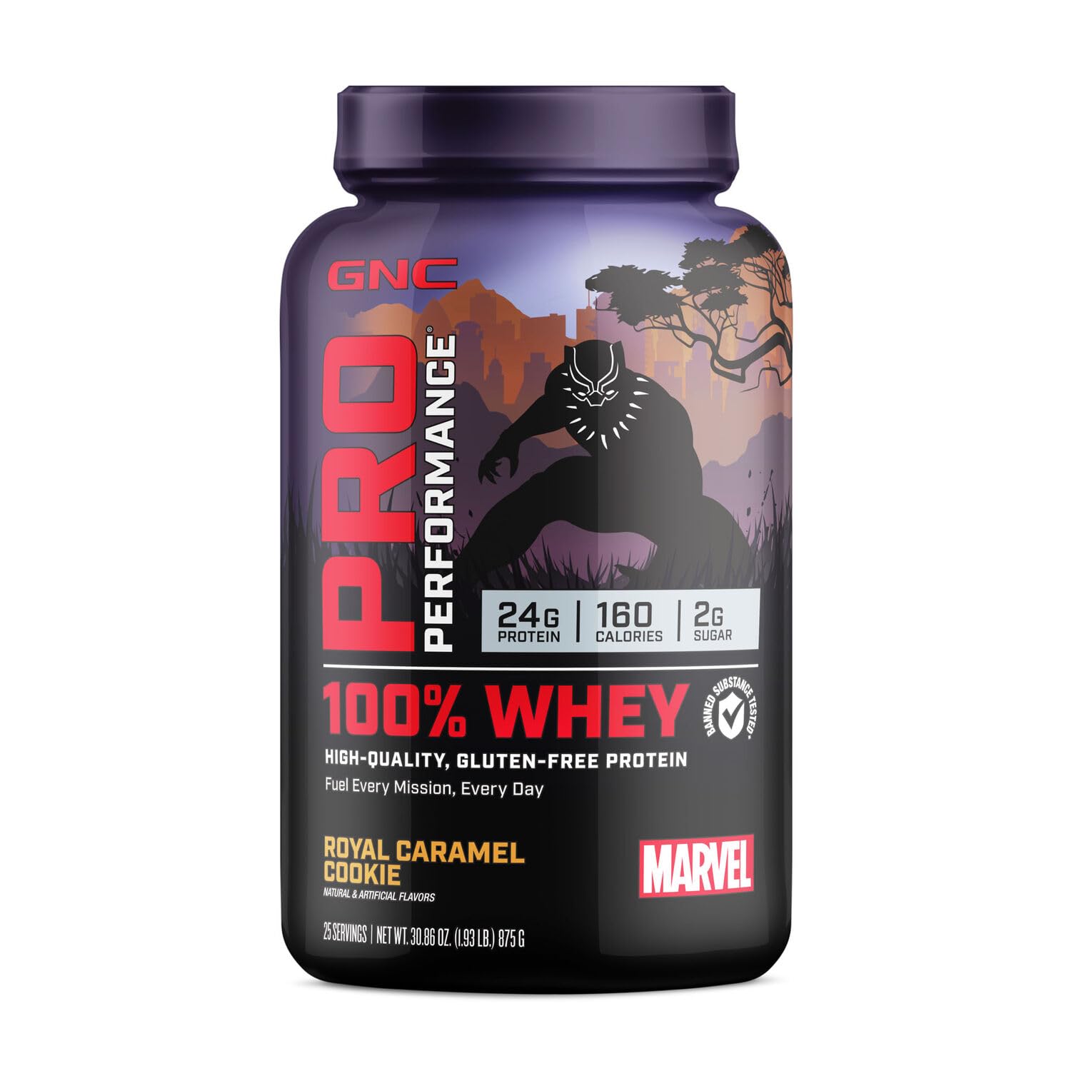 GNC Pro Performance 100% Whey - Marvel: Royal Caramel Cookie - 25 Servings GNC buy supplements canada