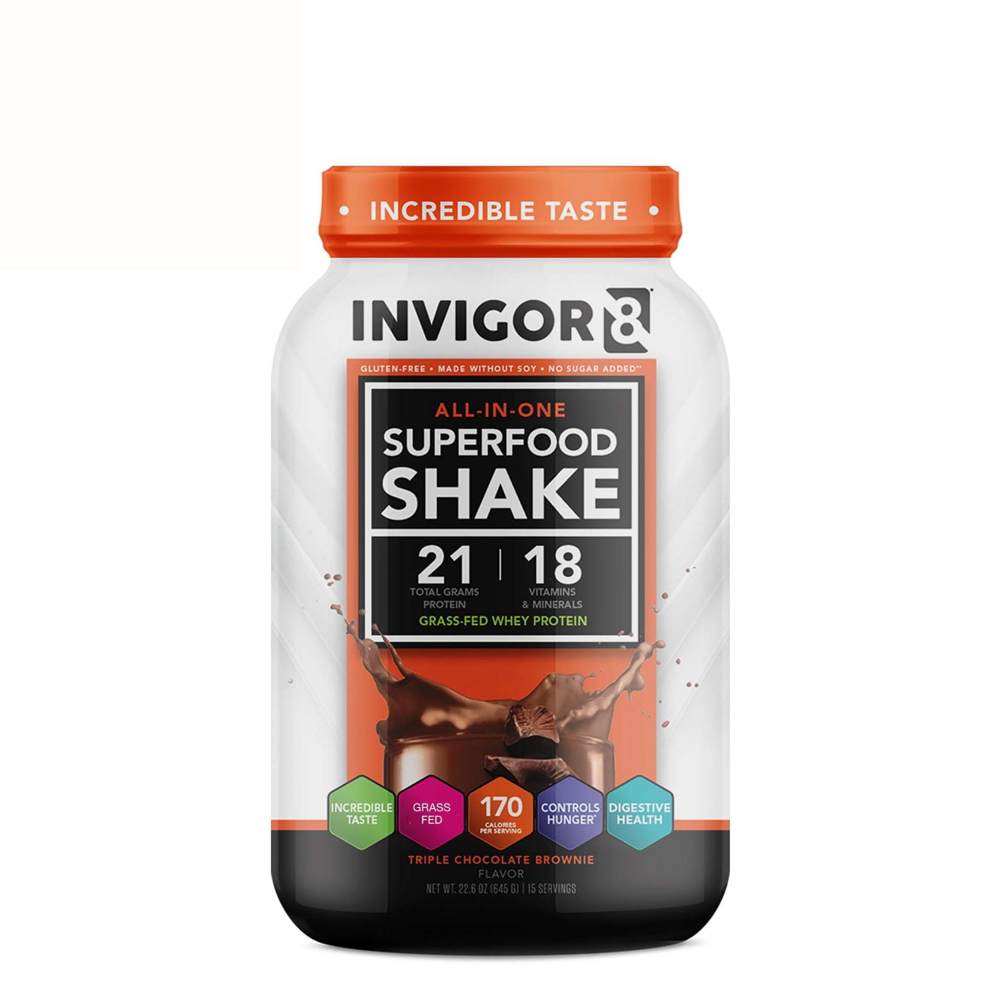 INVIGOR8 Superfood Grass Fed Whey Protein Isolate Shake Chocolate Brownie Gluten INVIGOR8 buy supplements canada