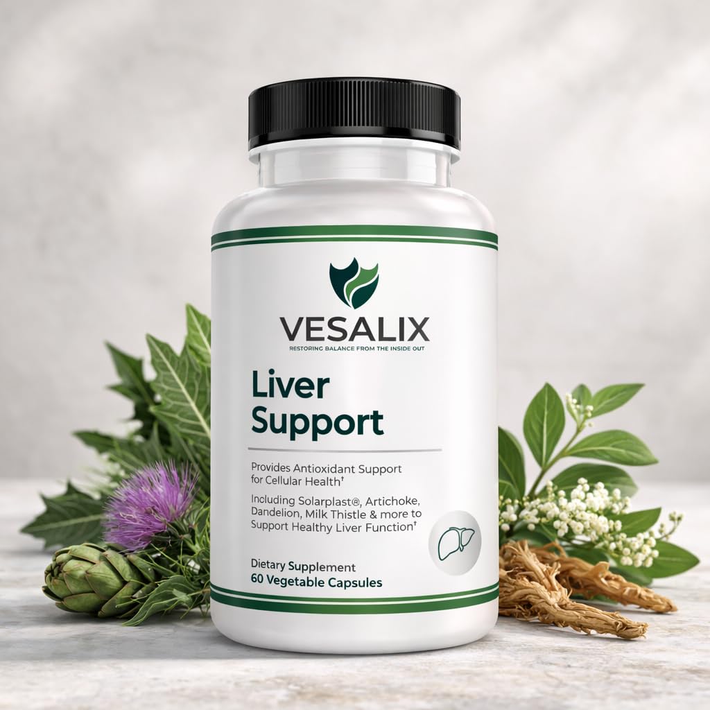 VESALIX Liver Support Supplement for Adults 40+ – Milk Thistle, Artichoke & Dandelion with Digestive Enzymes – Supports Digestion & Cellular Health – 60 Vegetarian Capsules VESALIX buy supplements canada