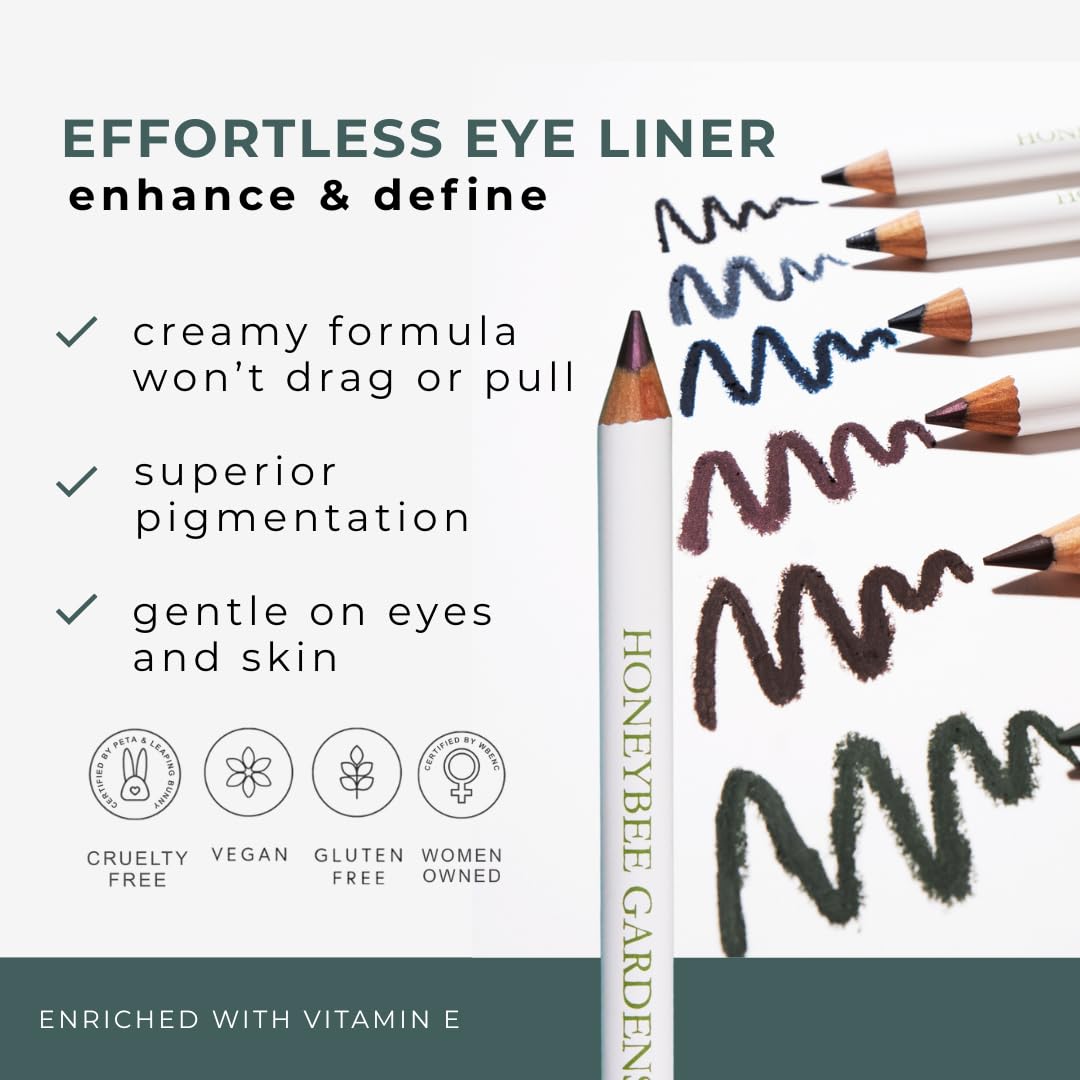 Honeybee Gardens Effortless Eye Liner Pencil, Jet Set Black, Smooth Long-Wearing, Rich Pigment, Vegan & Gluten-Free Honeybee Gardens buy supplements canada
