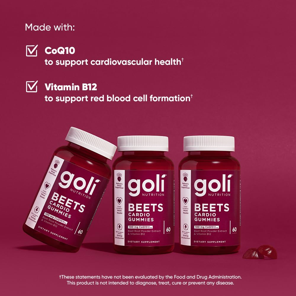 Goli Nutritional Supplement, Beets Cardio Gummy - 60 Count - CoQ10 & Beet Root Extract Goli buy supplements canada