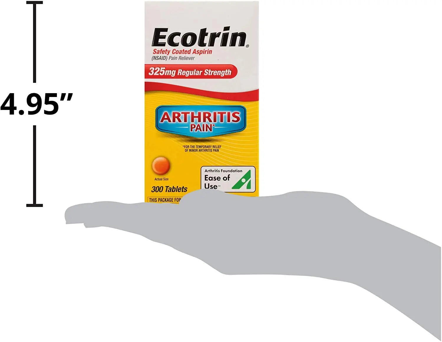 Ecotrin Regular Strength Safety Coated Aspirin | Arthritis Pain | 300 Tablets (2 Pack) Ecotrin buy supplements canada