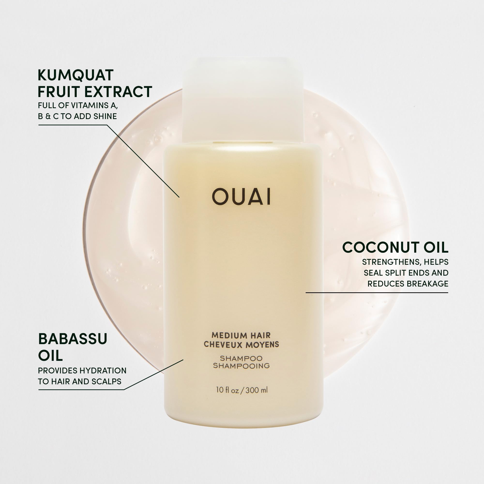 OUAI Medium Shampoo Travel Size - Hydrating Shampoo with Coconut Oil, Babassu, Kumquat Extract & Keratin - Strengthens, Nourishes & Adds Shine - Paraben & Sulfate Free Hair Care Products (3 Oz) OUAI buy supplements canada