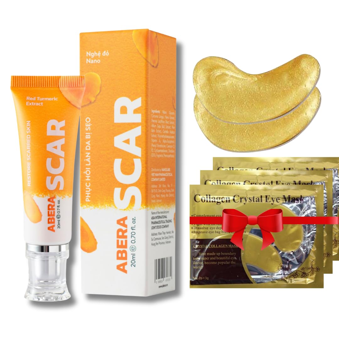 ABERA Scar Removal Cream for Women and Men - Rapid Repair of New Old Scars, Spots, Burns All Natural Treatment with Vitamin E, Alanine, Collagen (1 Box + 3 Eye Patch) ABERA buy supplements canada