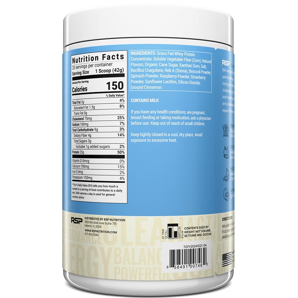 TrueFit High Fiber Protein Powder, Grass-Fed Whey Meal Replacement Shake with Prebiotics, Probiotics, & Organic Superfoods, Keto Friendly, Gluten Free RSP NUTRITION buy supplements canada