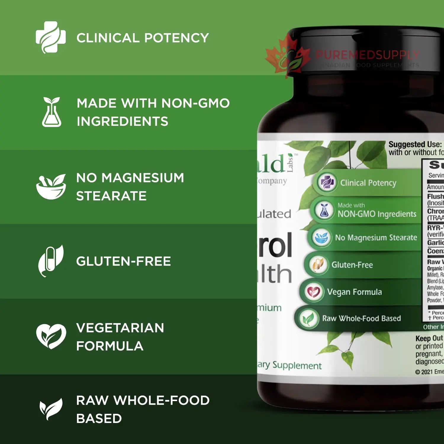 EMERALD LABS Cholesterol Health (90 Caps) & Pomegranate Extract (60 Caps) - Supports Heart Health & Immune Function - Gluten Free & Vegan EMERALD LABS buy supplements canada