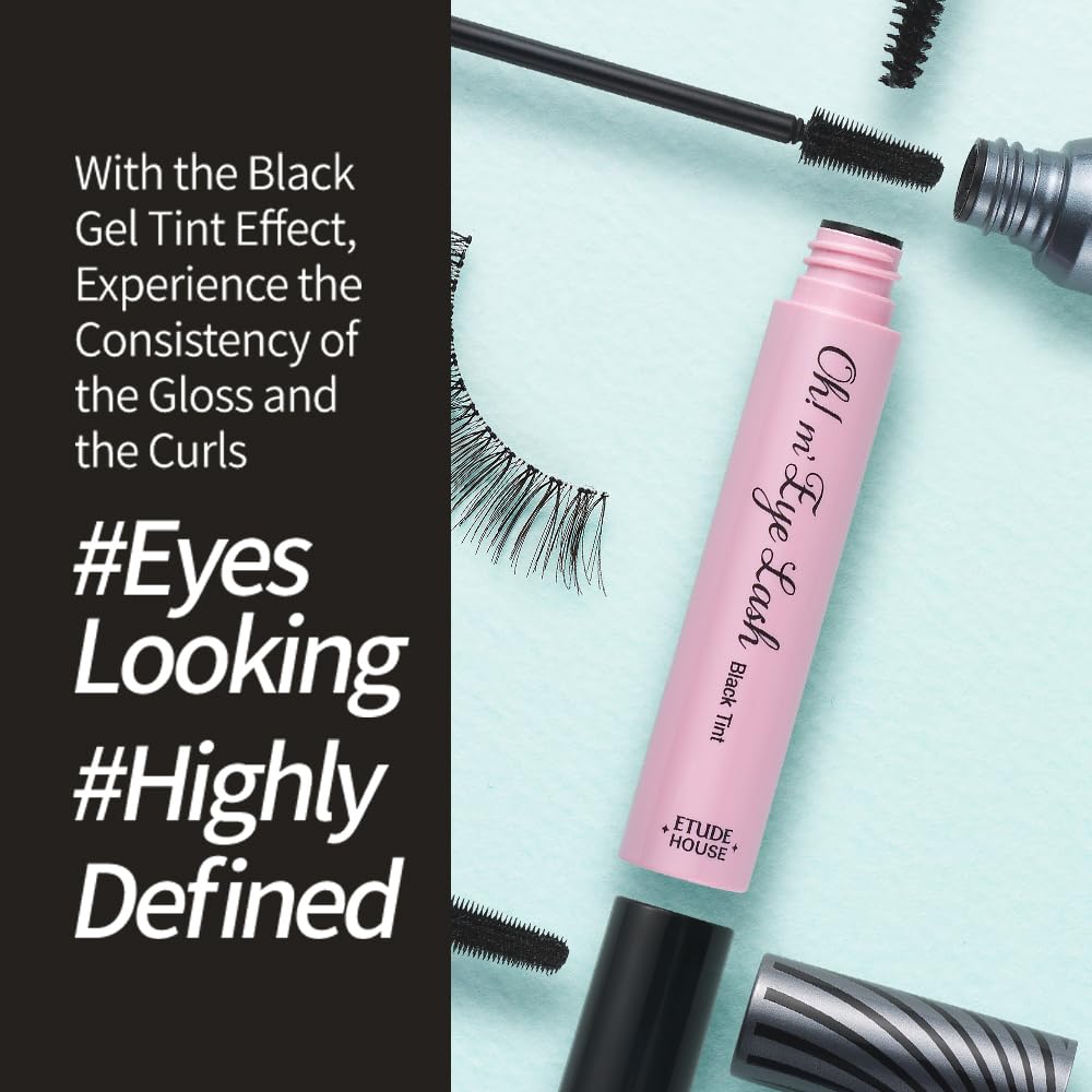 ETUDE Oh M'Eye Lash Black Tint Mascara – Natural Glossy Effect with Long Lasting Strong Curl System, Volume Enhancing, Smudge-Free, Improved fixation and water resistance, Korean Makeup, Kbeauty ETUDE buy supplements canada