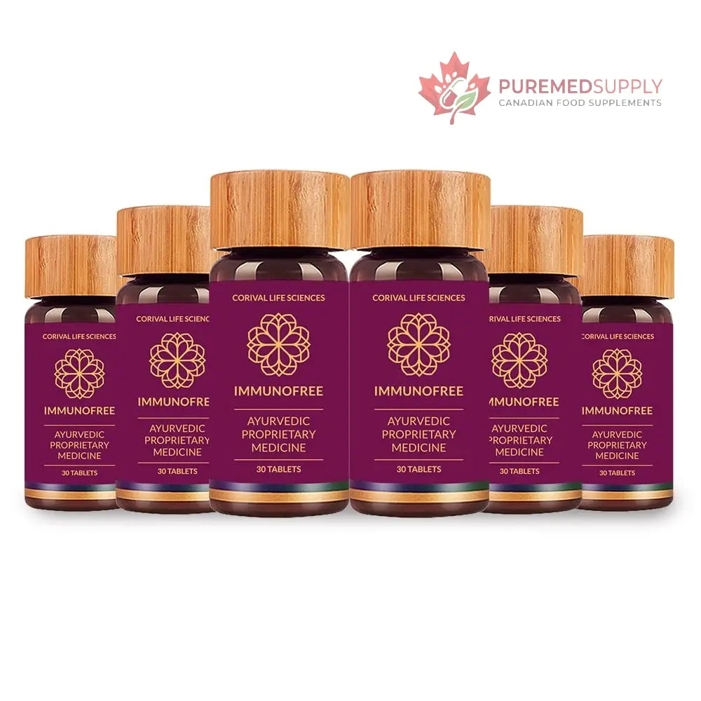 Biogetica Immunofree Herbal Supplement for Immune Support - Natural Potent Blend of Tulsi, Kalmegh, Yashtimadhu & Giloy for Immune Boost - 100% Vegan - 30 Tablets- Pack of 6 Biogetica buy supplements canada