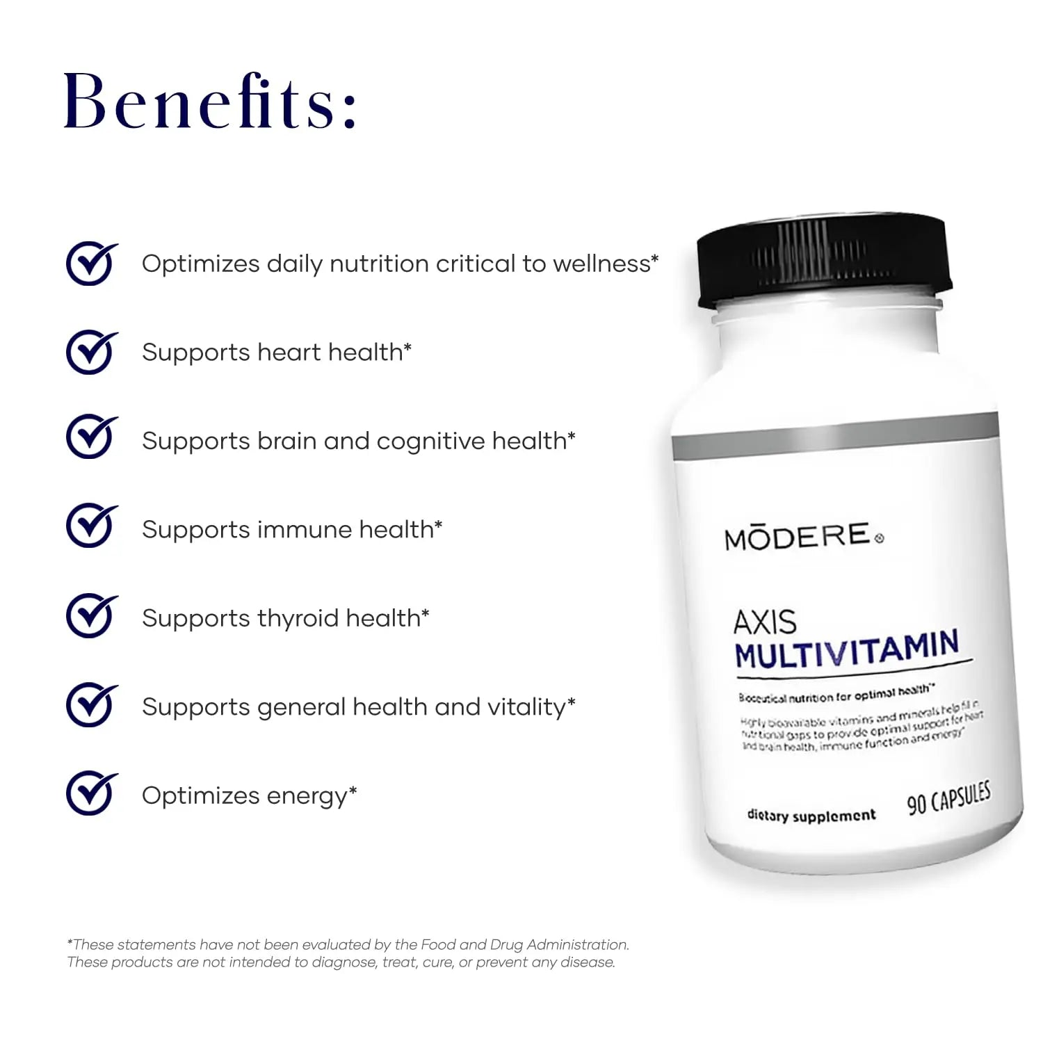 Modere Axis Multivitamin Supplement - Daily Essential Vitamins & Minerals for Overall Health and Wellness Support for Adults Immune - 90 Capsules Modere buy supplements canada