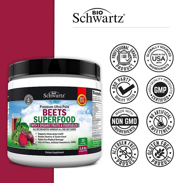 Beet Root Powder - Beets Superfood Supplement with Vitamin C Plus Organic Antioxidant BioSchwartz buy supplements canada