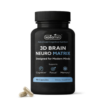 Brain Neuro Matrix – Memory & Focus Nootropic with Ginkgo Biloba & Huperzine A – Caffeine-Free Vegan Brain Supplement for Clarity, Focus & Mood – 90 Capsules (3-Month Supply) Kaitamin buy supplements canada
