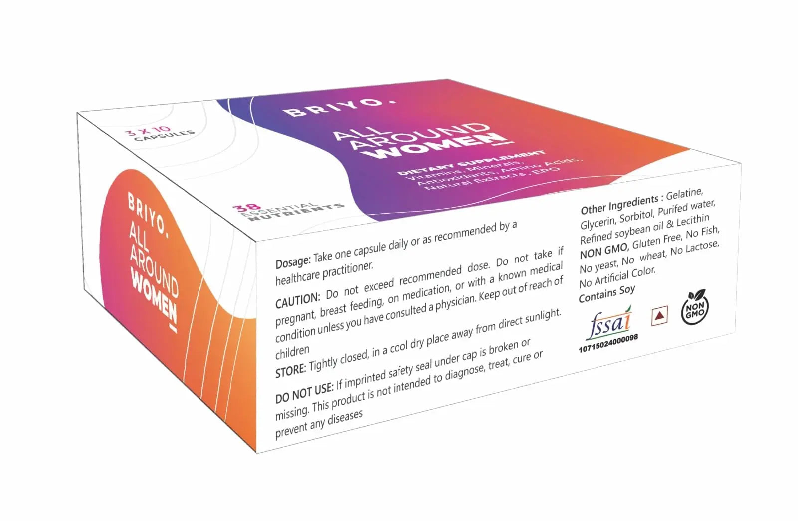 Briyosis All Around Women - 38 nutrients (Essential Vitamins, Minerals, Natural extracts, Amino acids, Primrose Oil) - 90 Capsules Briyosis buy supplements canada