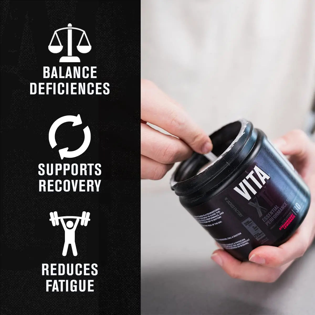 Jacked Factory Vita XT Performance Vitamin Powder - Daily Multivitamin Powder for Men with KSM-66 Ashwagandha, Prebiotic Fiber Jacked Factory buy supplements canada