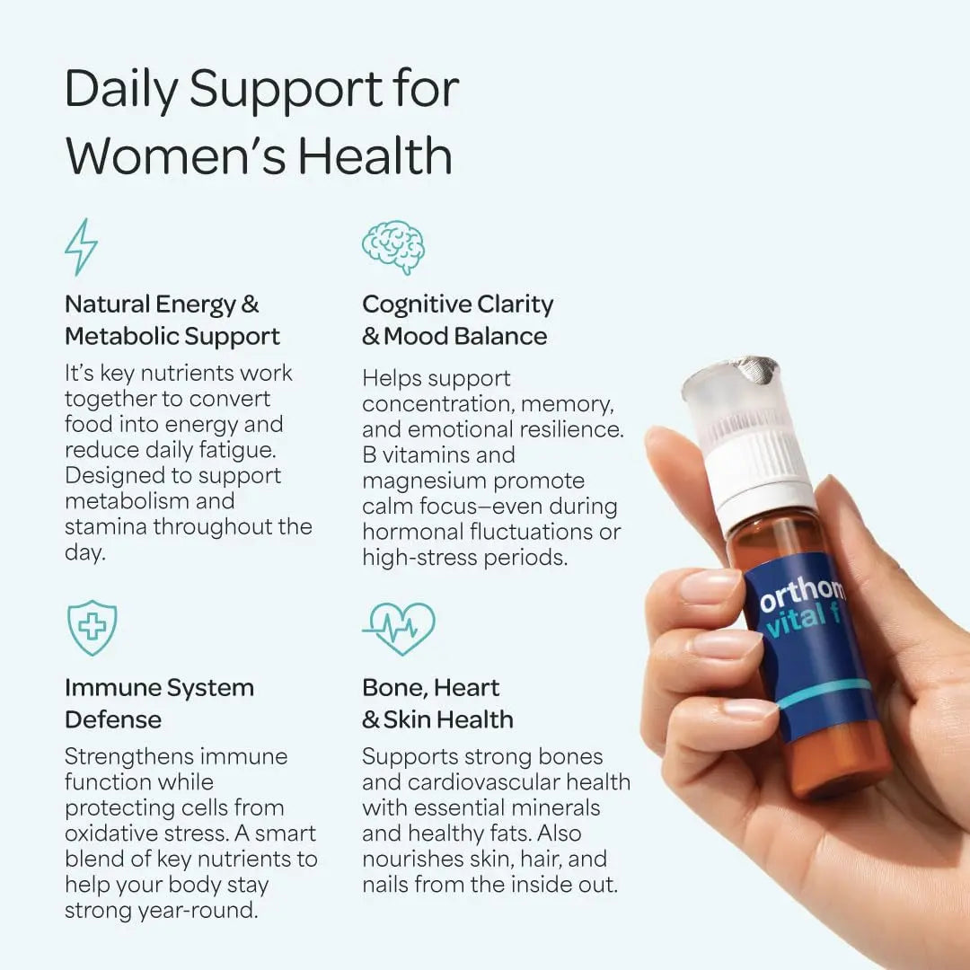 Orthomol Vital F Vial, Women's Multivitamin, 7-Day Supply, Vitamins A, B, C, D, E, K, Calcium, Iodine, Omega-3 Orthomol buy supplements canada