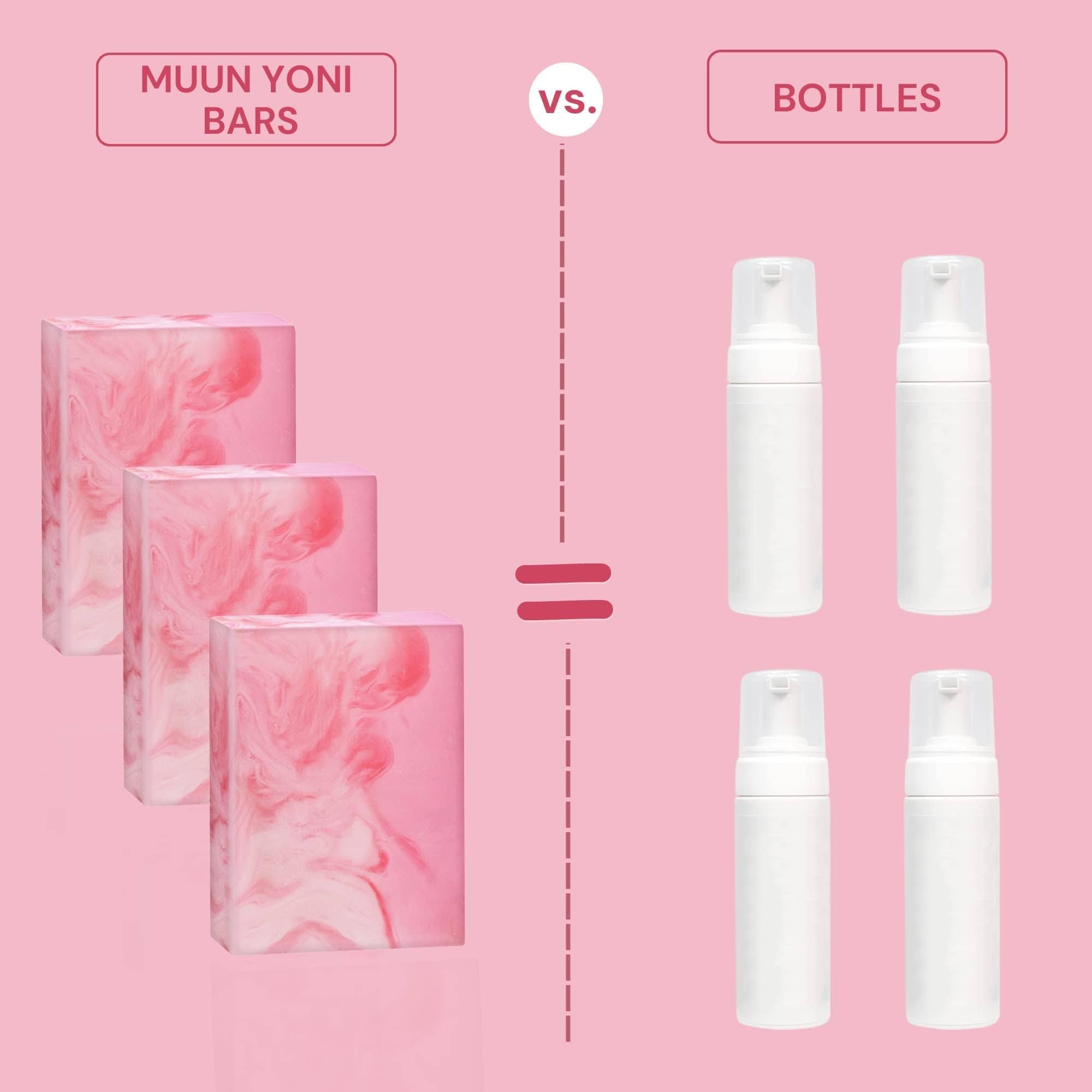 Muun Yoni Soap Bar - Pack 3 Ph Balance Probiotics & Natural Ingredients - Gentle Cleansing Formula Muun buy supplements canada