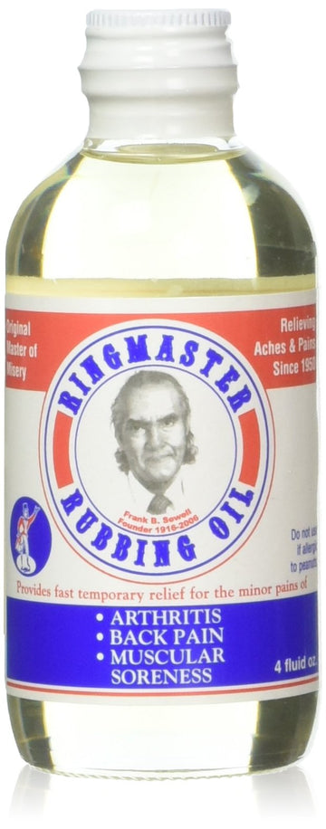 Ringmaster Rubbing Oil – 4 oz Massage Oil for Pain Relief and Muscle Recovery – Warming, Fast Absorbing, Non-Greasy Formula for Sore Muscles and Joint Comfort Ringmaster Rubbing Oil buy supplements canada