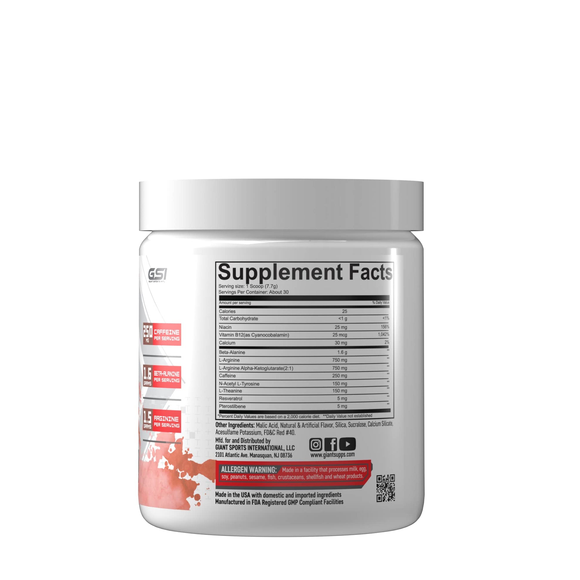 Giant Performance Edge Rush - Preworkout Powder (Fruit Punch) Giant Performance buy supplements canada