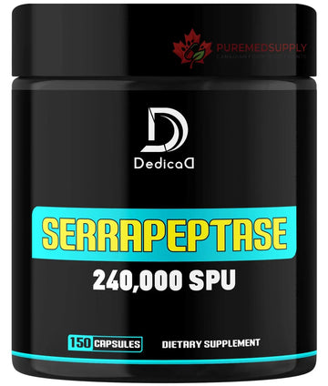 DEDICAD Serrapeptase Supplement 240,000 SPU - 150 Capsules for Smooth Breathing, Heart Health & Immune System Support - 75-Serving Supply DEDICAD buy supplements canada
