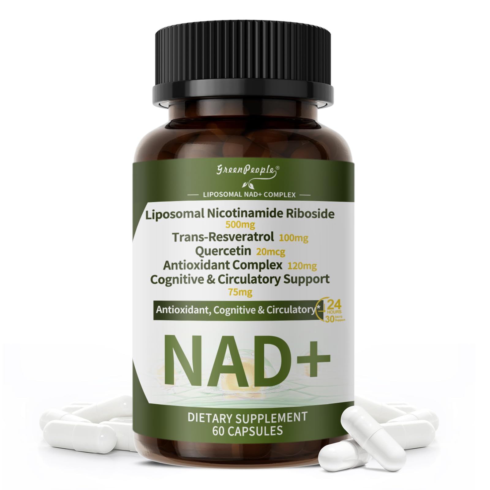 NAD+ Supplement for Women with Resveratrol , 20-in-1 NAD Plus Supplement with Liposomal Nicotinamide Riboside Boost NAD+ Levels for Cell Repair Energy, Antioxidant,Focus - 60 Vegan Capsules GREENPEOPLE buy supplements canada
